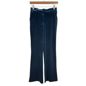 Skies Are‎ Blue Womens Velvet Pants XS Teal Blue Wide Leg Holiday Christmas